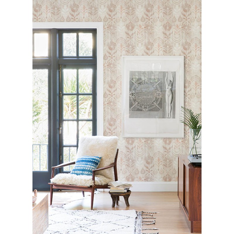 Könnyed elegáns tapéta növényekkel barack FD27014 (Terrace)