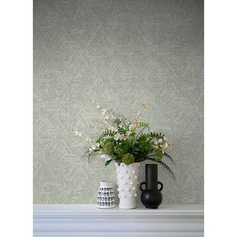 Mintás tapéta háromszögekkel zöld FD27035 (Terrace)