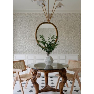 Bohém tapéta bézs levelekkel FD27038 (Terrace)