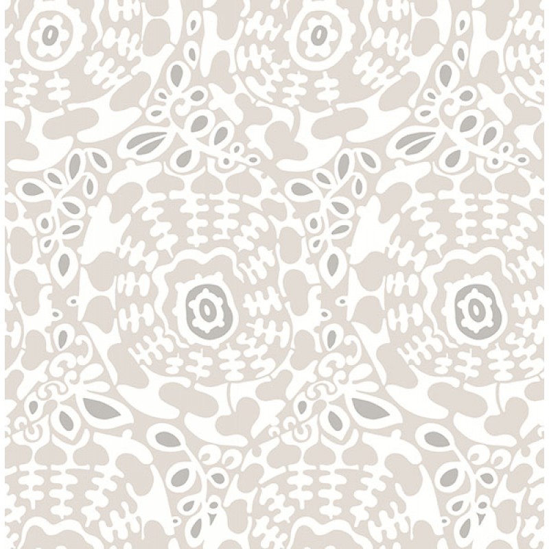 Bohém tapéta bézs levelekkel FD27038 (Terrace)