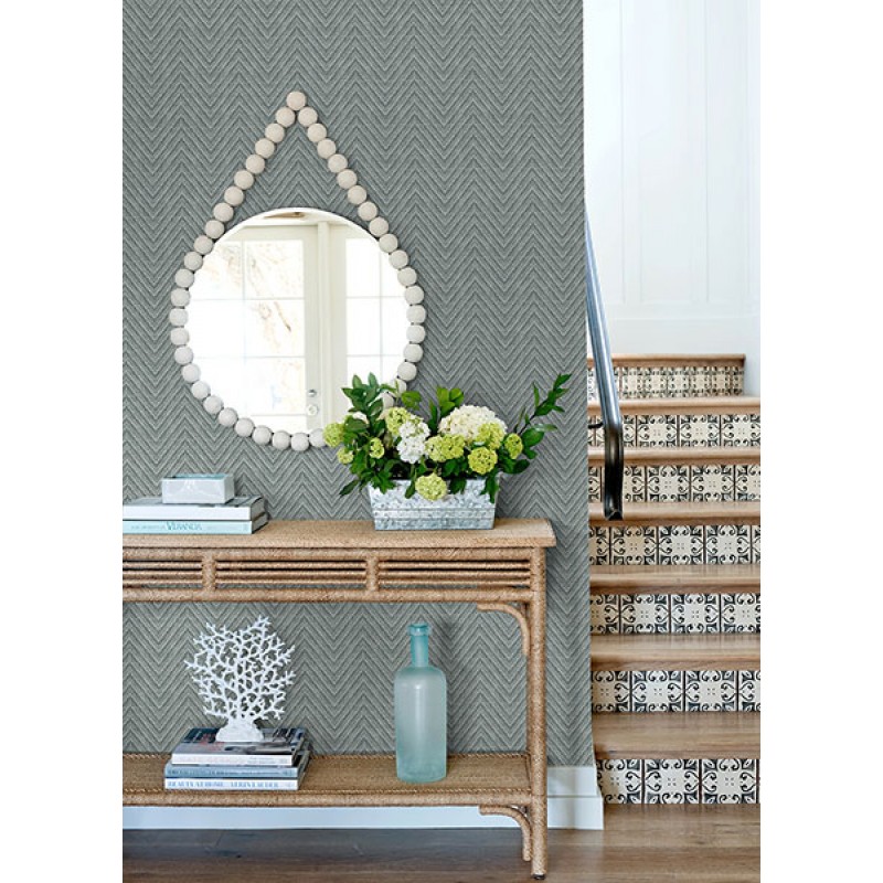 Chevron mintás tapéta fakókék FD27044 (Terrace)