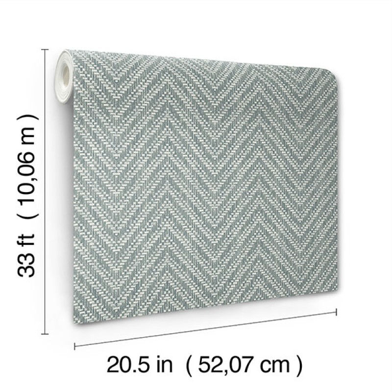Chevron mintás tapéta fakókék FD27044 (Terrace)