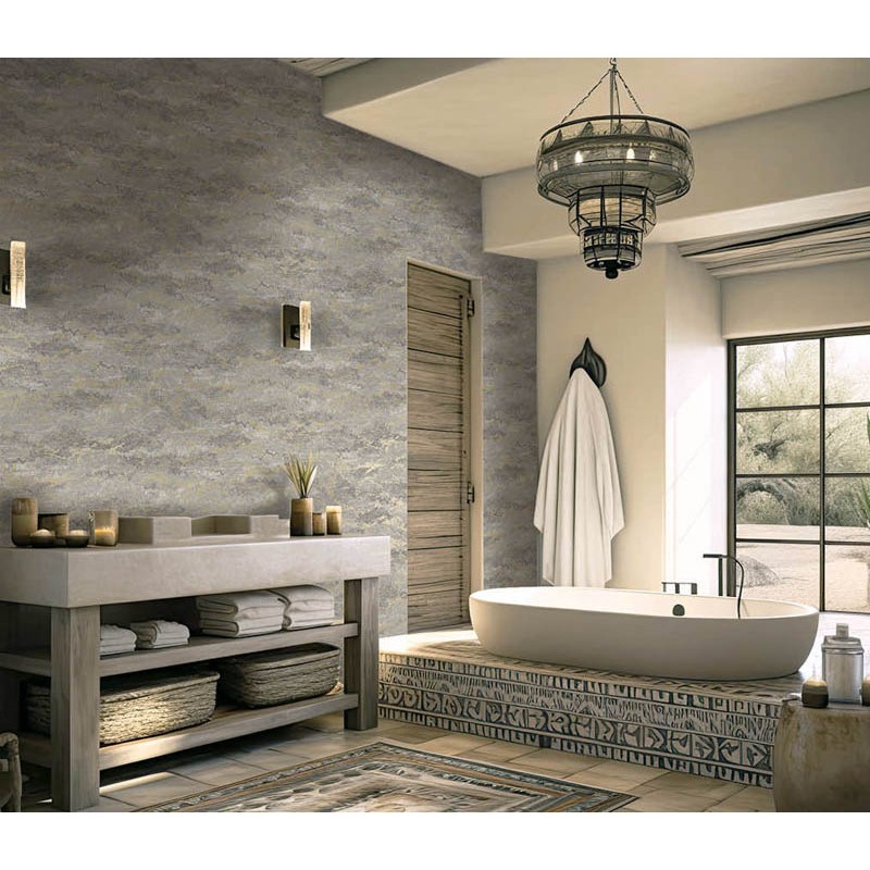 Acélszürke fényes design tapéta magában mintás 66072(Sahara)