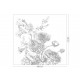 Fekete fehér nagy virágos fali poszter, 3 méretben (300X280 cm) (Engraved Flowers) WP-330