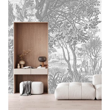 Erdő fekete fehér posztertapéta, 3 méretben (300X280 cm) (Engraved Landscapes) WP-615