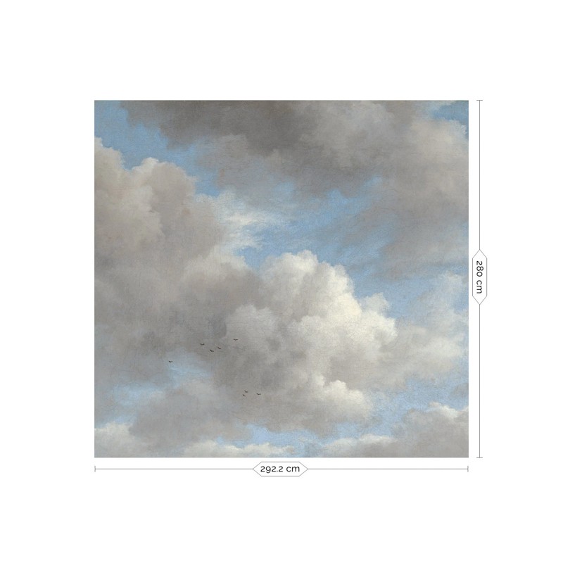 Felhők kék fehér fali poszter, 3 méretben (300X280 cm) (Golden Age Clouds) WP-392