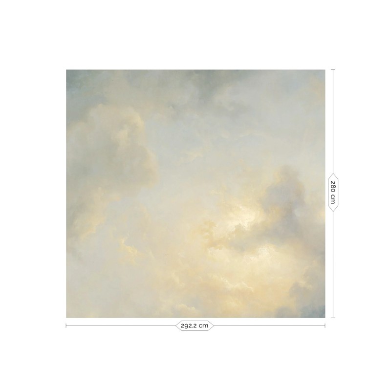 Felhők szürke krém fali poszter, 3 méretben (300X280 cm) (Golden Age Clouds) WP-393