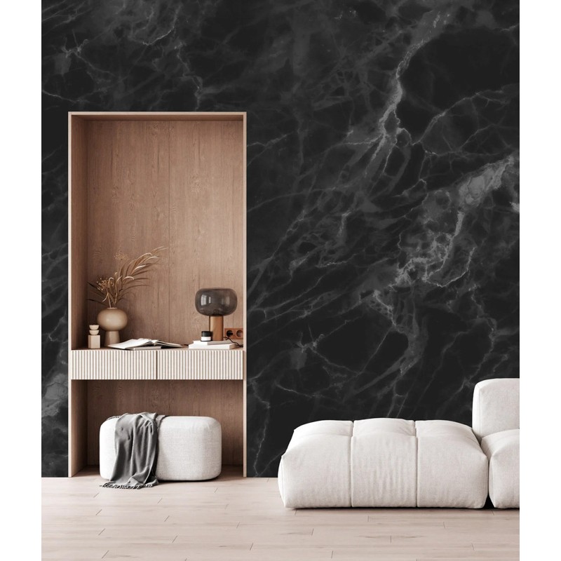 Fekete márvány posztertapéta, 3 méretben (300X280 cm) (Marble) WP-560