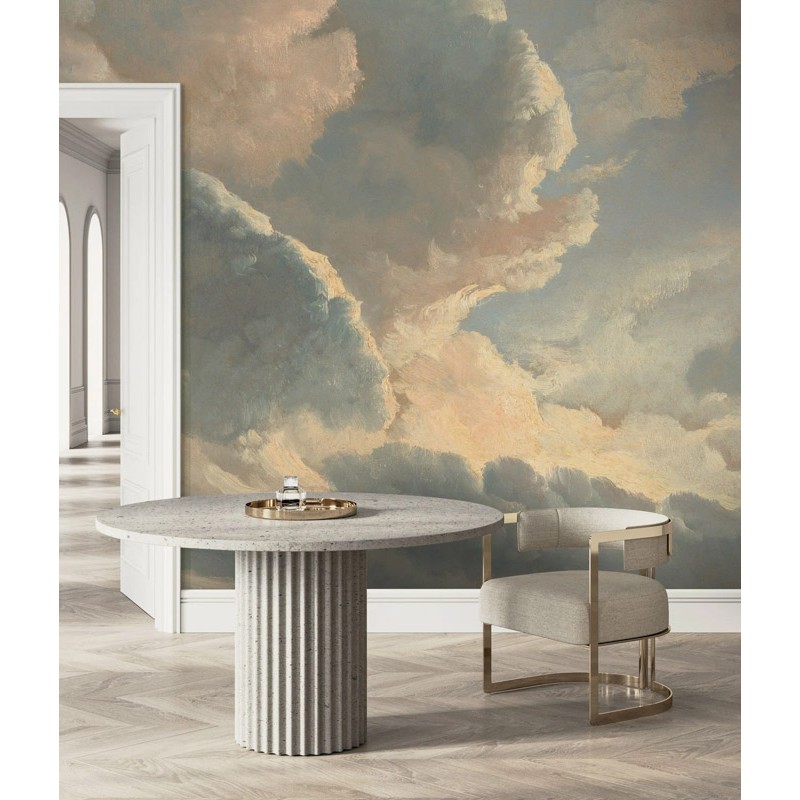 Felhők kékesszürke bézs fali poszter, 3 méretben (300X280 cm) (Golden Age Clouds) WP-785