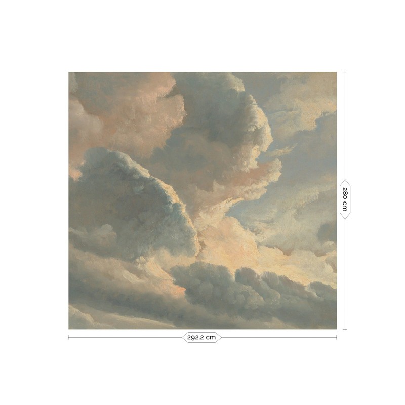 Felhők kékesszürke bézs fali poszter, 3 méretben (300X280 cm) (Golden Age Clouds) WP-785