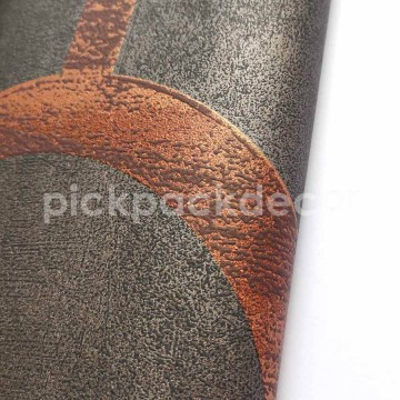 Kör mintával díszített design tapéta, sötétszürke és réz PRI203 (Prisma)