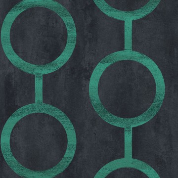 Kör mintával díszített design tapéta, sötétkék és zöld PRI207 (Prisma)
