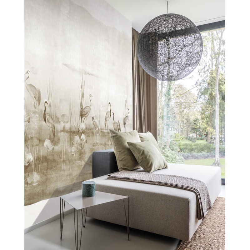 Barna fali poszter madarakkal DGIUM102 (381X300 cm)