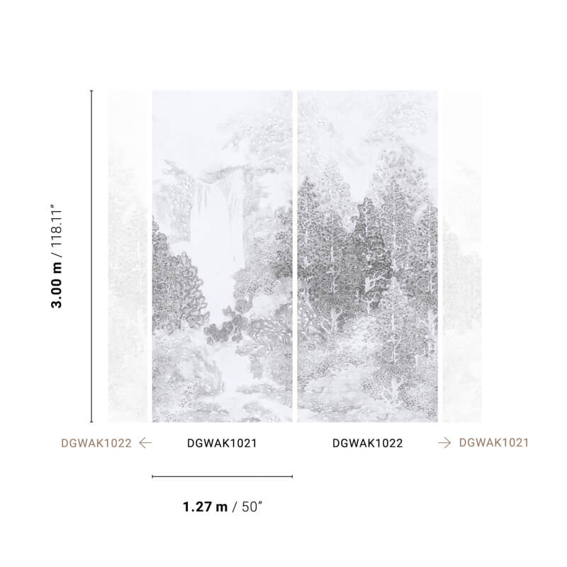Fák szürke fali poszter DGWAK102 (254X300 cm)