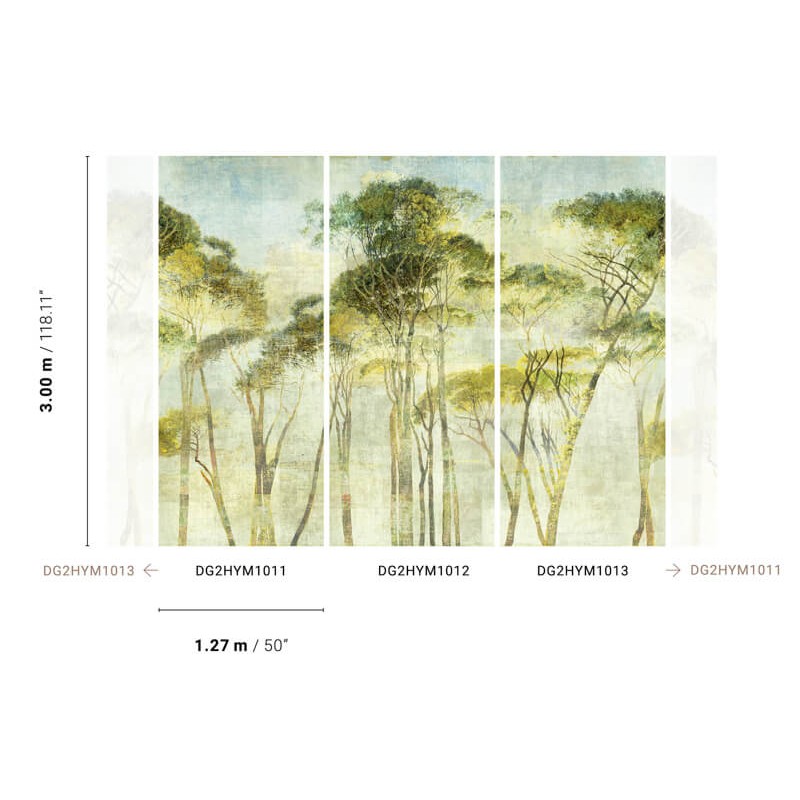 Fák egzotikus hangulatú fali poszter zöld DG2HYM101 (381X300 cm)