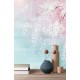 Fák virágokkal türkiz rózsaszín fali poszter DG2ISA102 (381X300 cm)