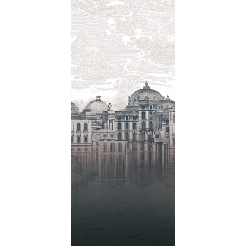 Épületek klasszikus fali poszter sötétszürke DGKEN302 (254X300 cm)