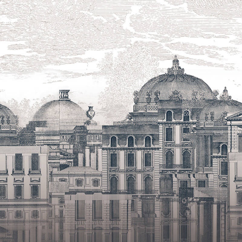 Épületek klasszikus fali poszter sötétszürke DGKEN302 (254X300 cm)