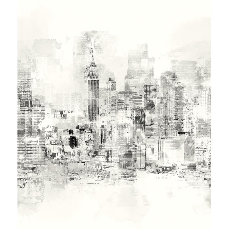 Városkép felhőkarcolókkal szürke DG3CIT101 (254X300cm)