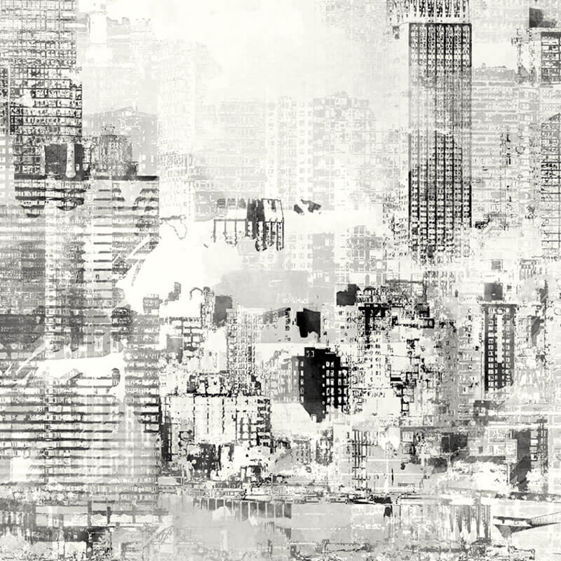 Városkép felhőkarcolókkal szürke DG3CIT101 (254X300cm)