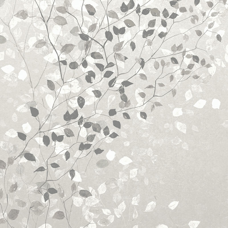 Elegáns fali poszter levél mintával szürke DG3CLI101 (381X300cm)