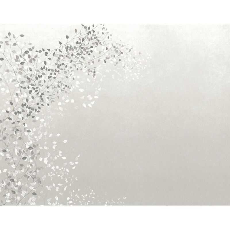 Elegáns fali poszter levél mintával szürke DG3CLI101 (381X300cm)