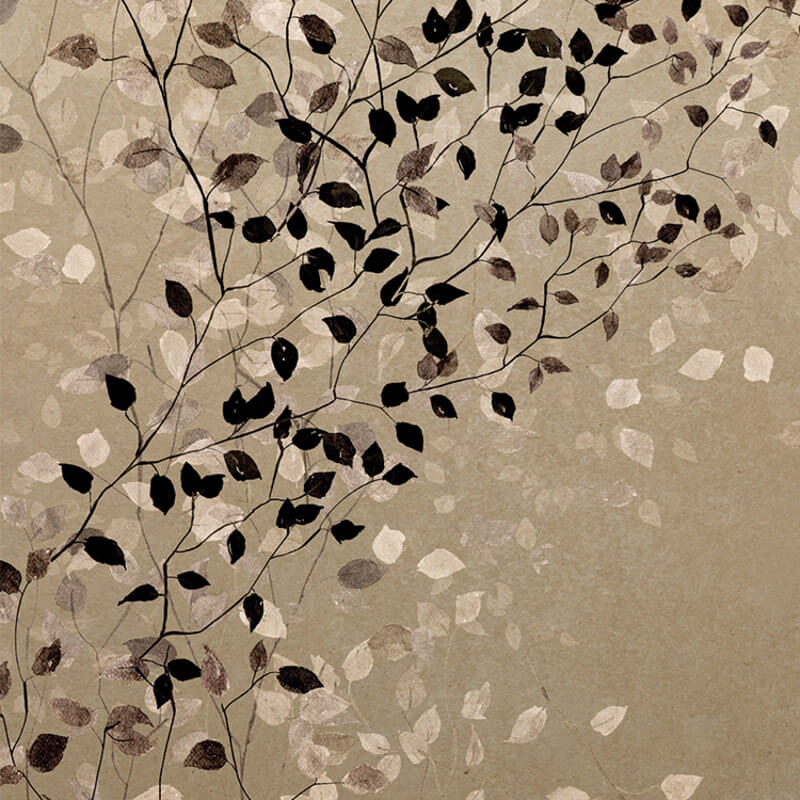 Elegáns fali poszter levél mintával barna DG3CLI102 (381X300cm)