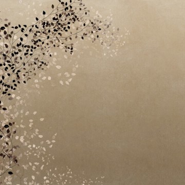 Elegáns fali poszter levél mintával barna DG3CLI102 (381X300cm)