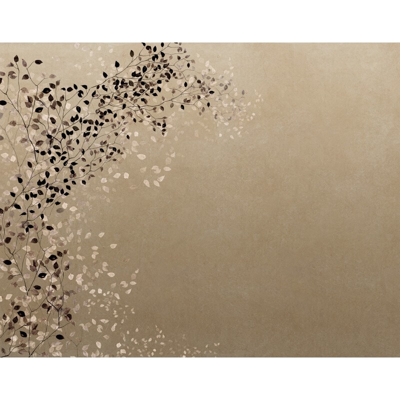 Elegáns fali poszter levél mintával barna DG3CLI102 (381X300cm)