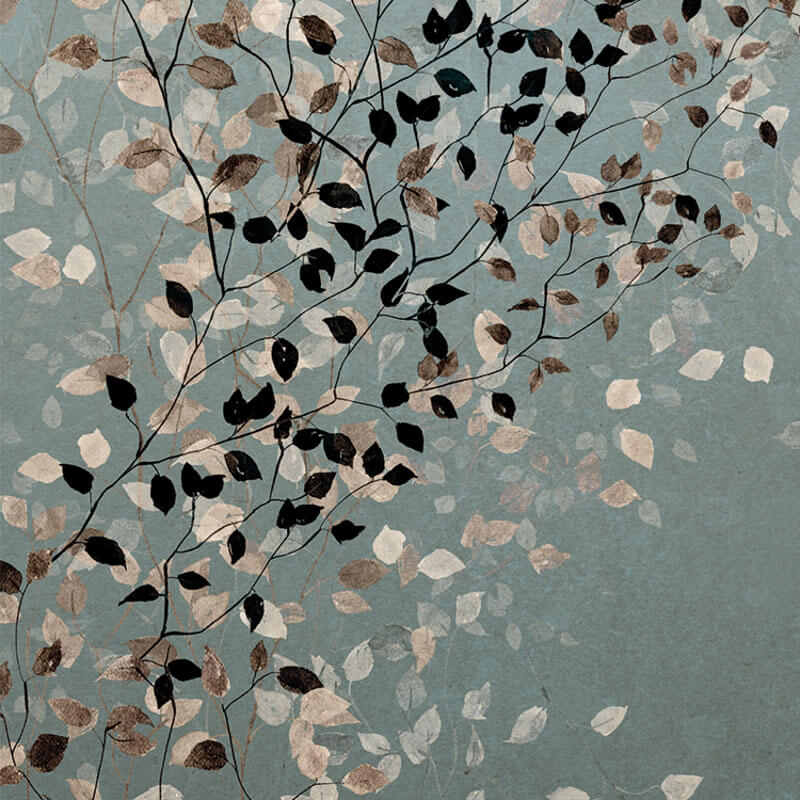 Elegáns fali poszter levél mintával kékeszöld DG3CLI103 (381X300cm)