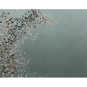 Elegáns fali poszter levél mintával kékeszöld DG3CLI103 (381X300cm)