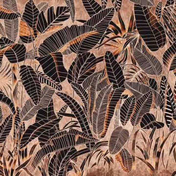 Fali poszter barna rajzolt levelekkel DG3GRA102 (381X300cm)