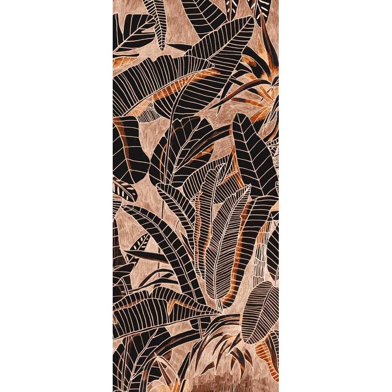 Fali poszter barna rajzolt levelekkel DG3GRA102 (381X300cm)