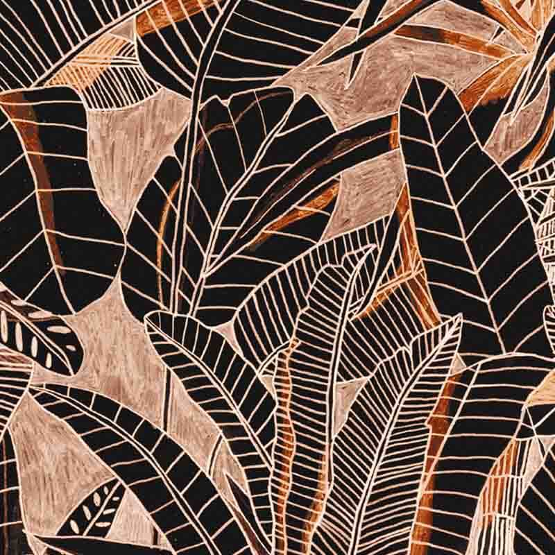 Fali poszter barna rajzolt levelekkel DG3GRA102 (381X300cm)