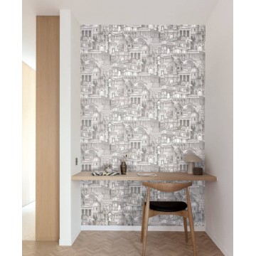 Épületek klasszikus fali poszter szürke DG3ROM101 (127X300 cm)