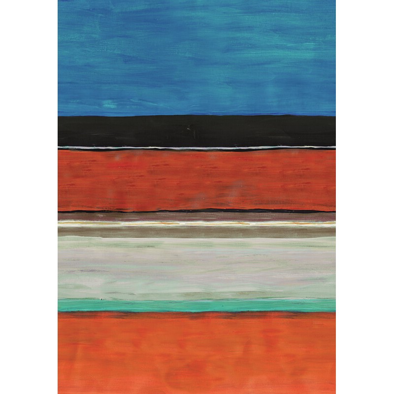 Élénk színű fali poszter kék narancs csíkokkal DG4TER102 (212X260 vagy 300 cm)