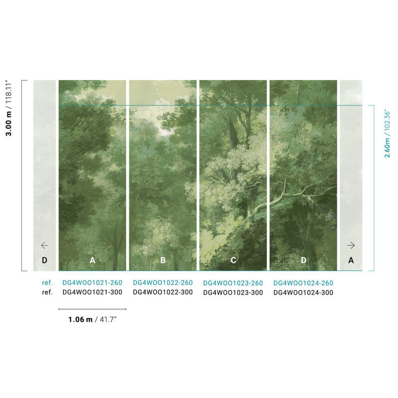 Fák élénk zöld posztertapéta DG4WOO102 (424X260 vagy 300 cm)