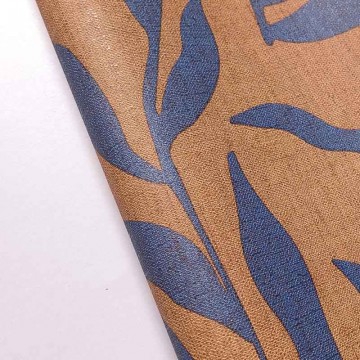 Kék narancsbarna levélmintás tapéta 30144 (Energie)
