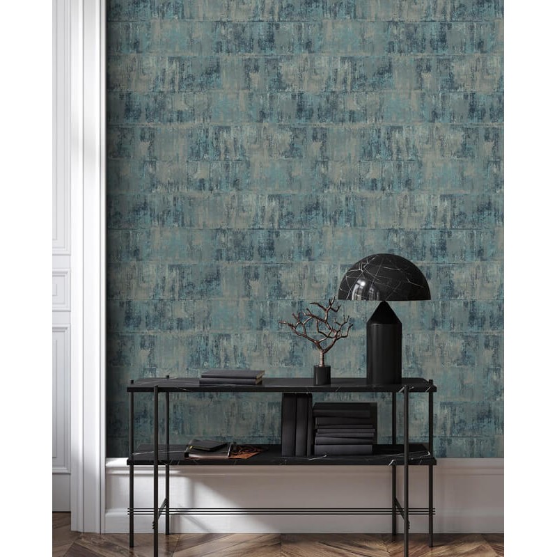 Kék strukturált prémium design tapéta koptatott mintával AN02102 (Andalusia)