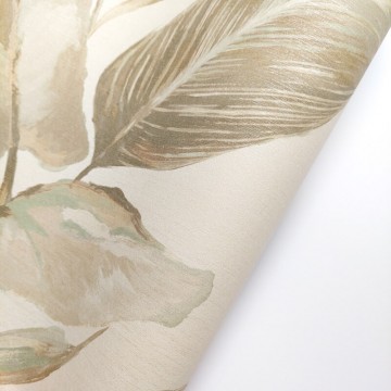 Prémium design tapéta nagy levélmintával krém-barna AN02135 (Andalusia)