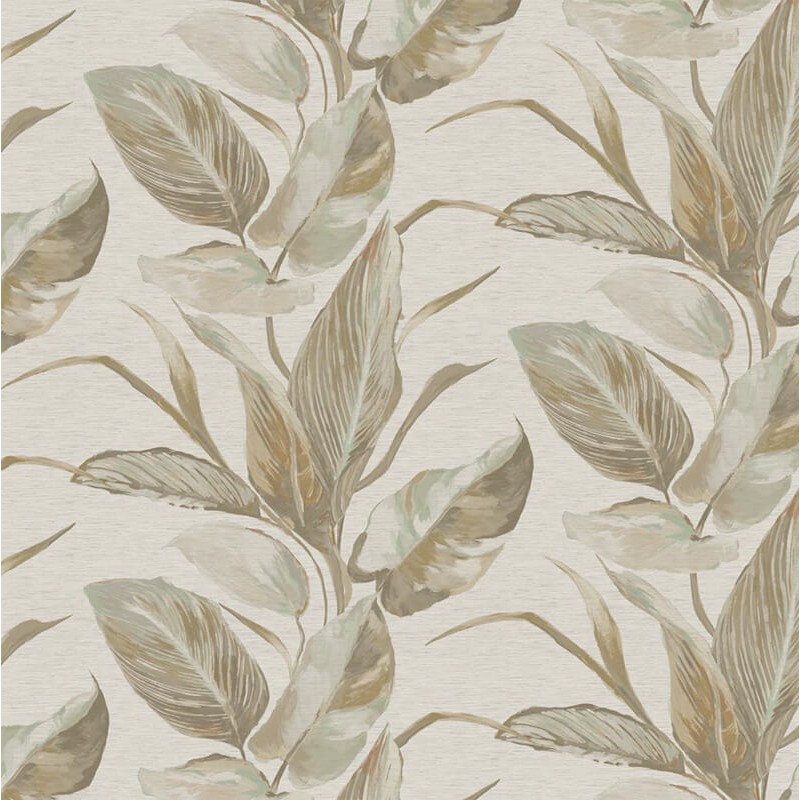Prémium design tapéta nagy levélmintával krém-barna AN02135 (Andalusia)
